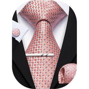 New Men Plaid/Striped Ties Set Silk Business Wedding Formal Fashion Necktie